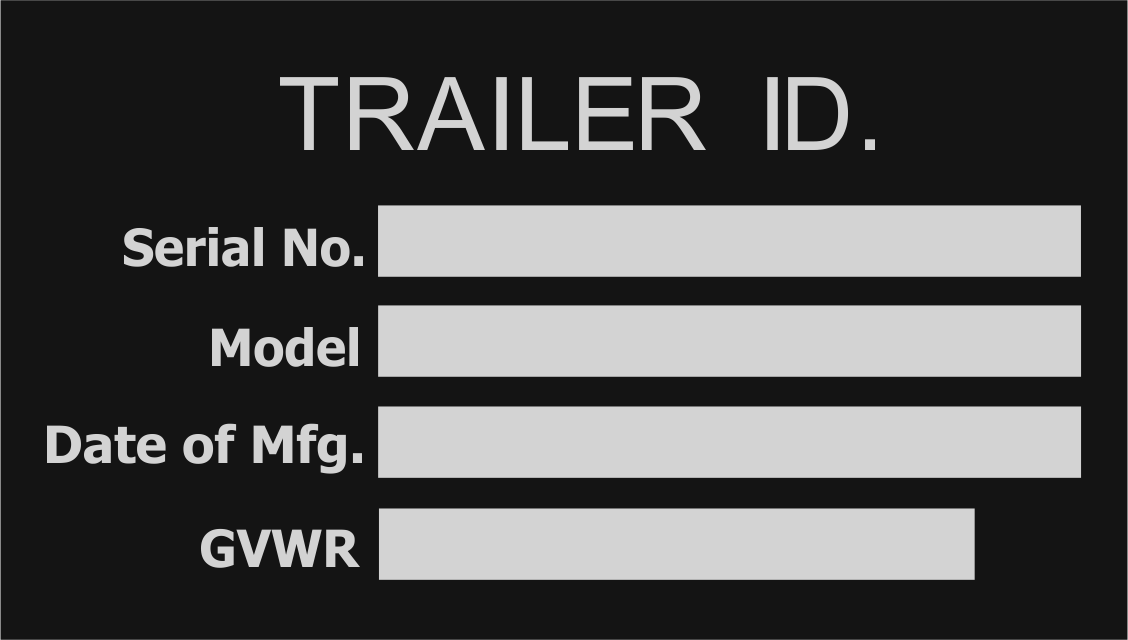 Laser Cut Aluminum Trailer VIN Tag Identification Tag ID Plate New Free  Shipping