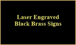 laser engraved black brass sign