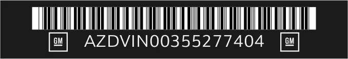 Windshield Vin Plate with Barcode GM Style